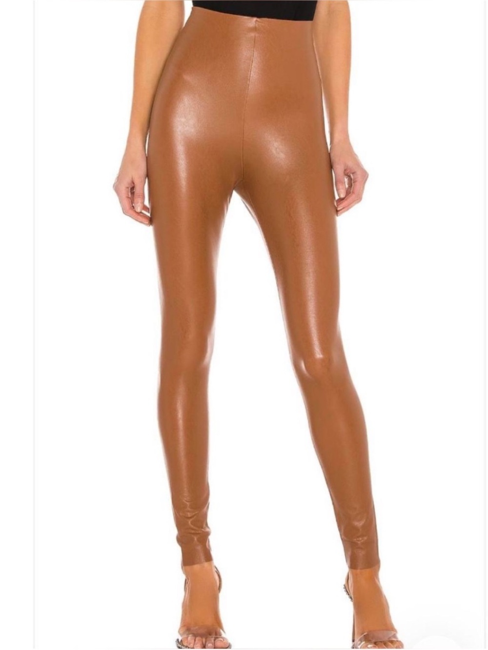 Commando Faux Leather High Rise Leggings Cocoa Brown Edgy Medium M